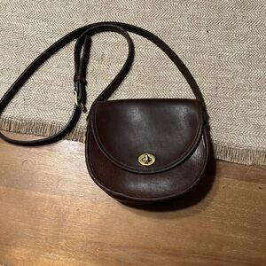 Vintage Coach Brown Leather Crossbody Bag